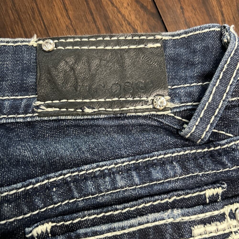 Vigoss The Dublin Denim Trendy Shorts Thick Stick Rhinestones Waist 25 Length 5 - Picture 6 of 7